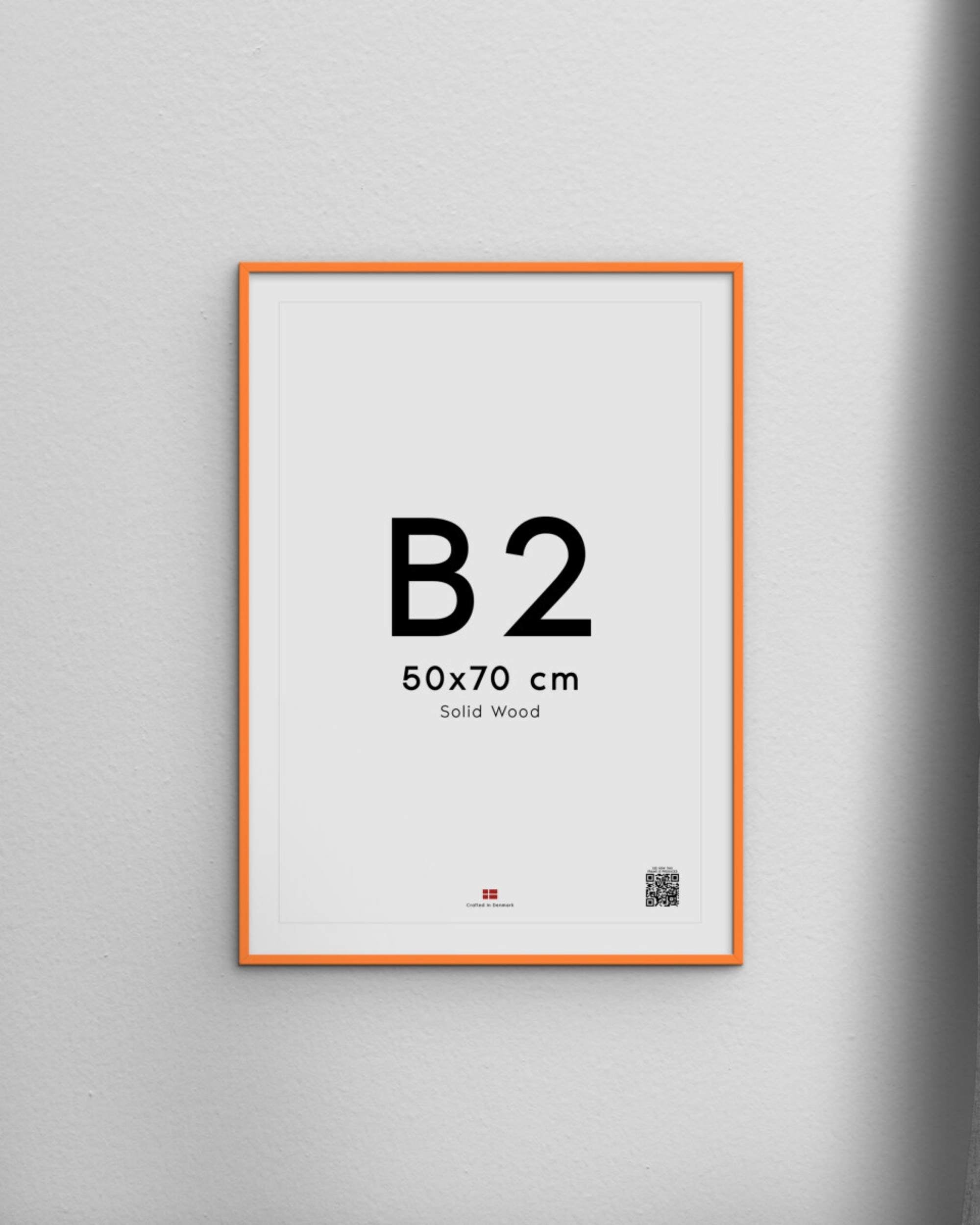 Orange bilderamme i heltre og glass fra Poster & Frame