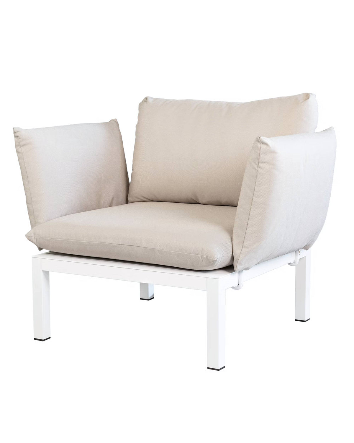 Fiam DOMINO 492 puter til armlener i beige tekstil, to sidemonterte puter til loungesofa