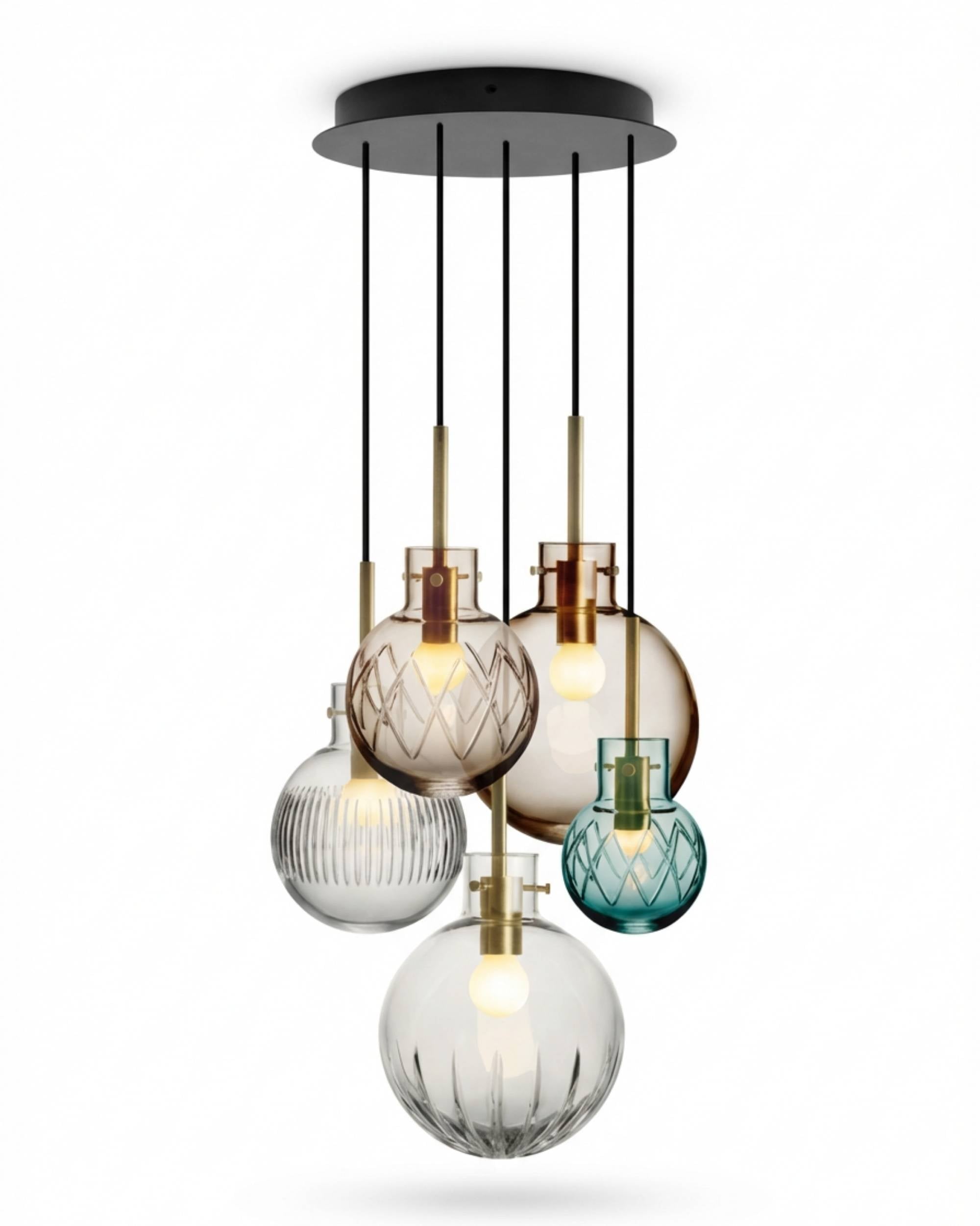 Morgendis Krystallkule 5 stk fra Hadeland Glassverk