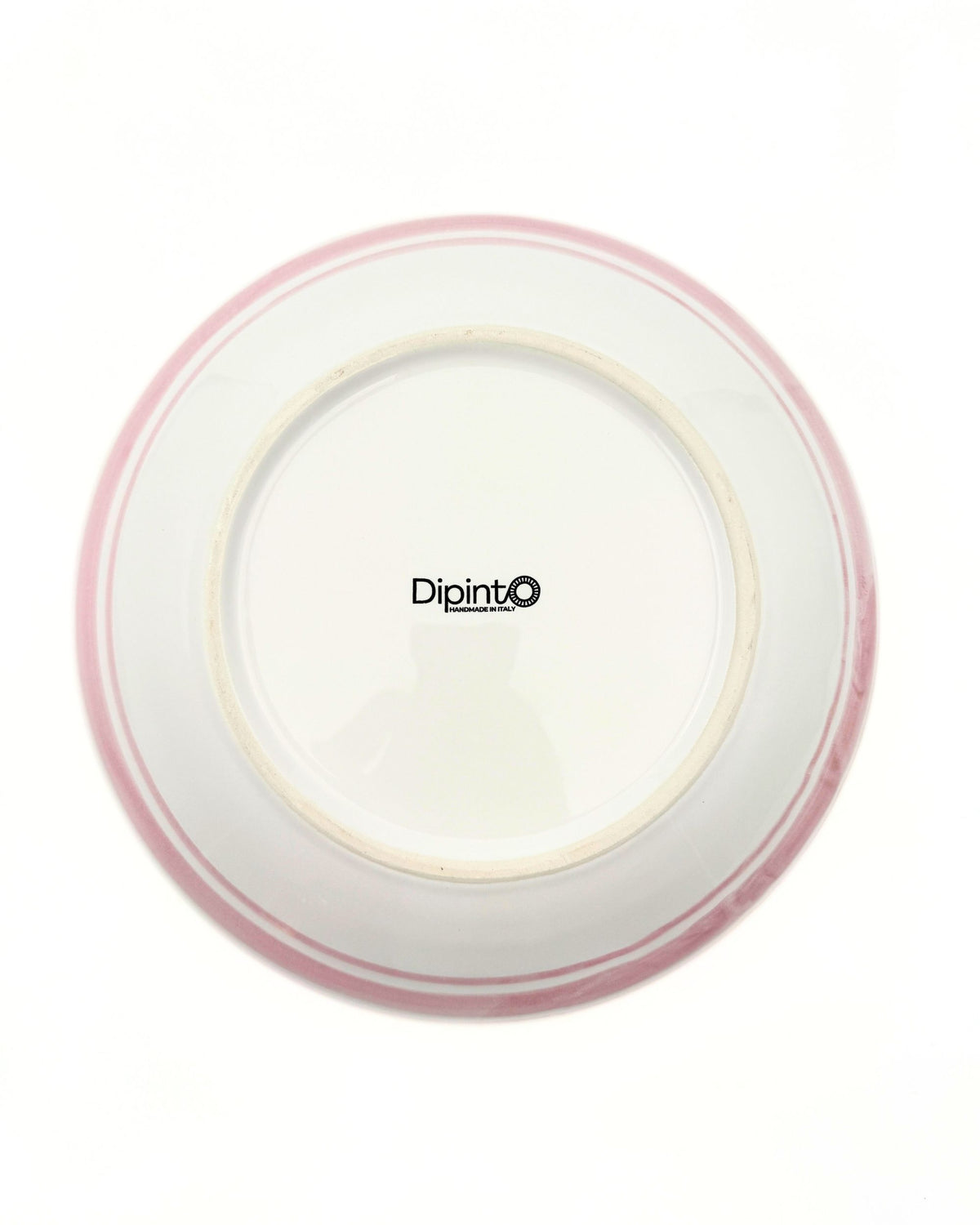Dipinto Ceramics Amalfi bolle, detalj av bollebunn med logo og rosa striper