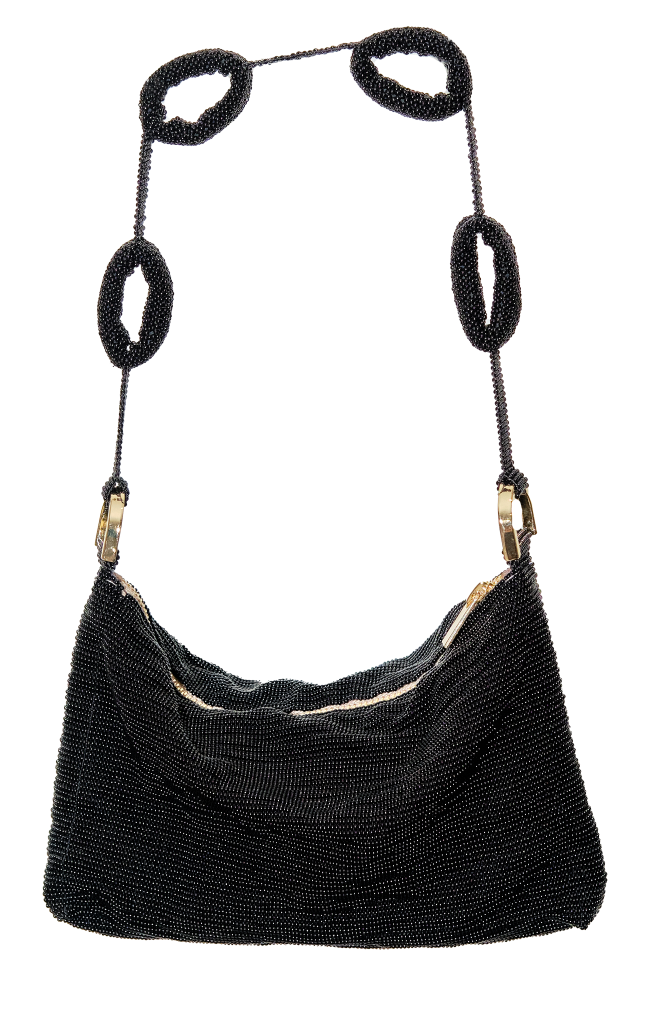 Beaded Loop Link Baguette - Black