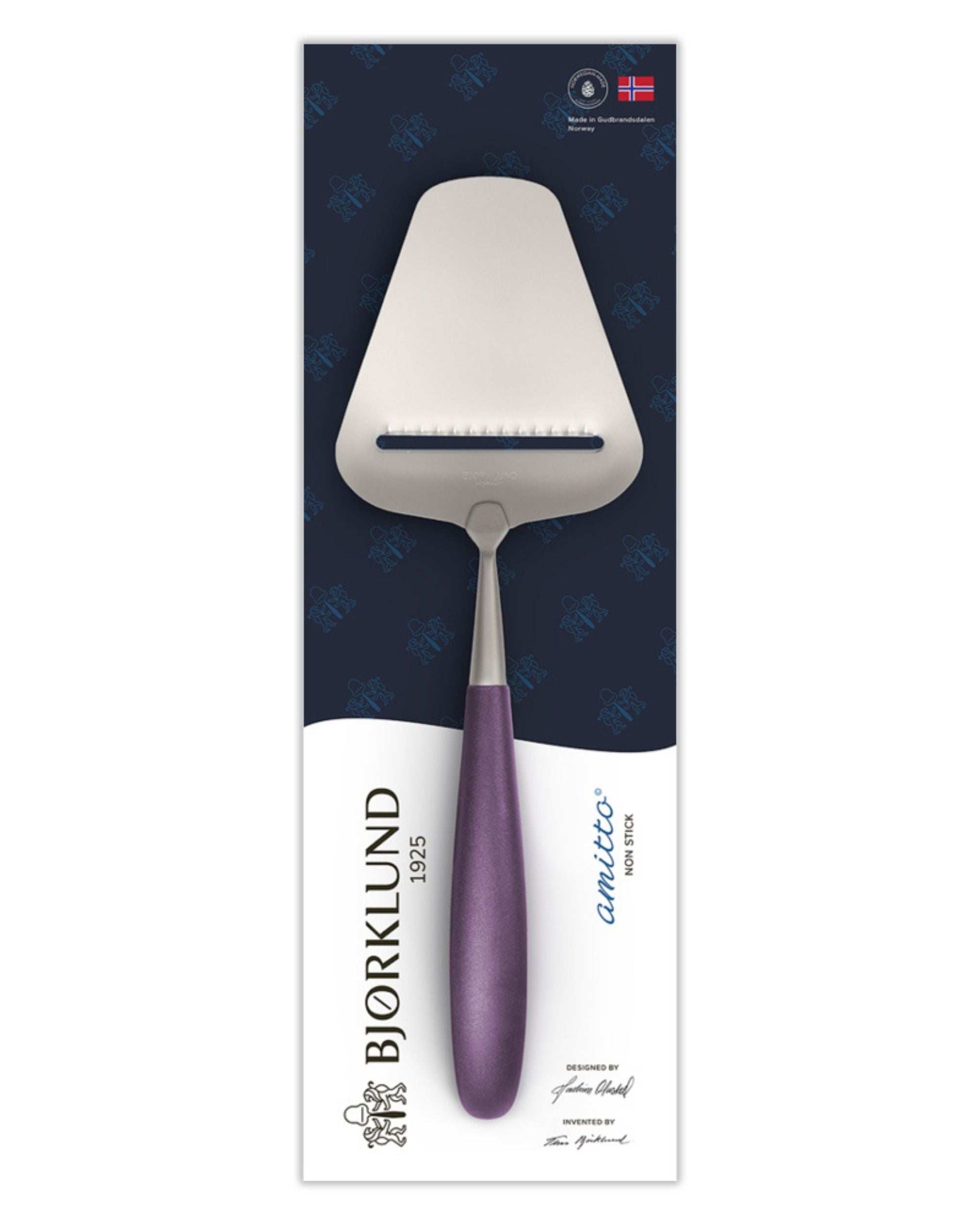 Ostehøvel Amitto med riller fra Bjørklund (Plomme)