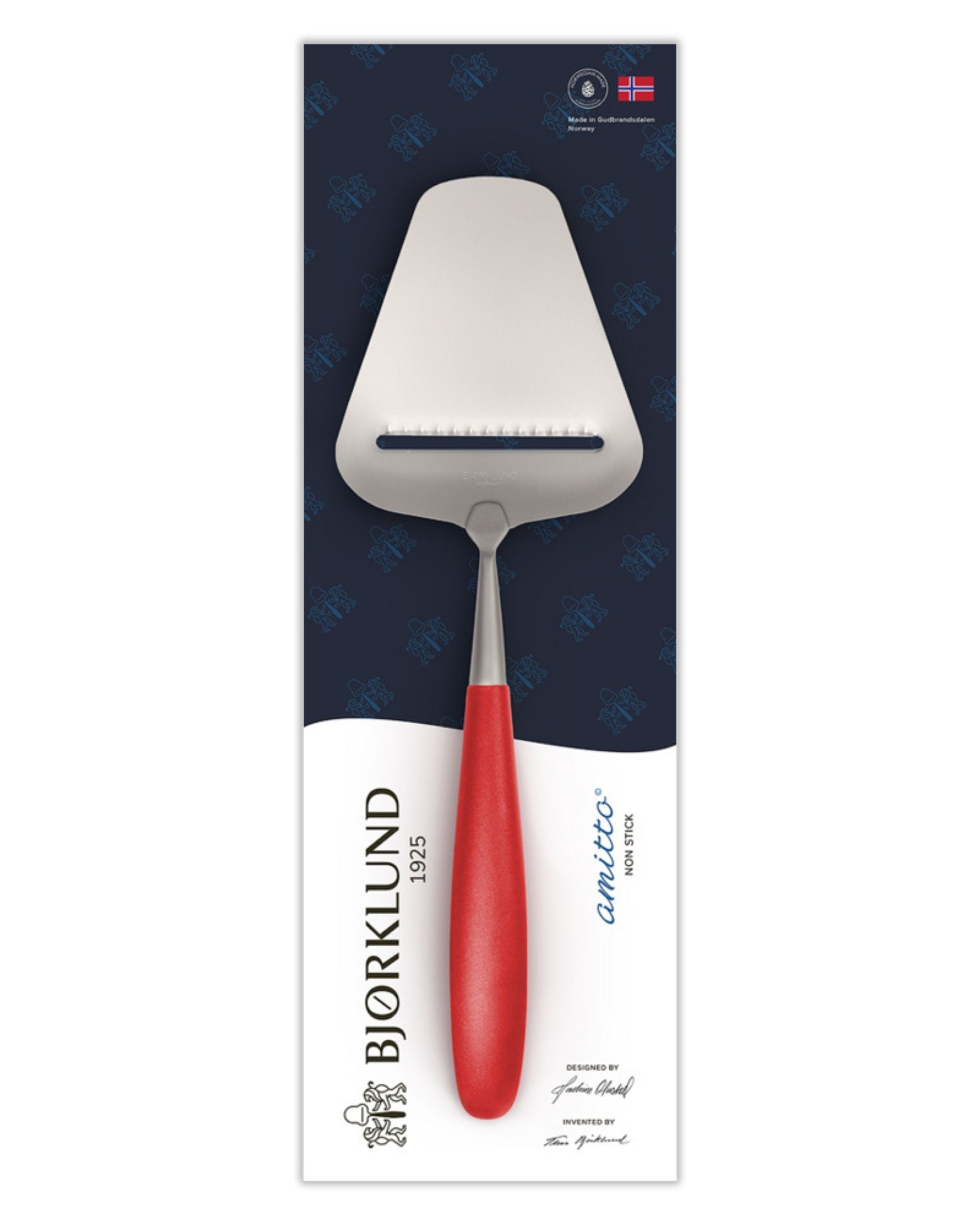 Ostehøvel Amitto med riller fra Bjørklund (Rød)