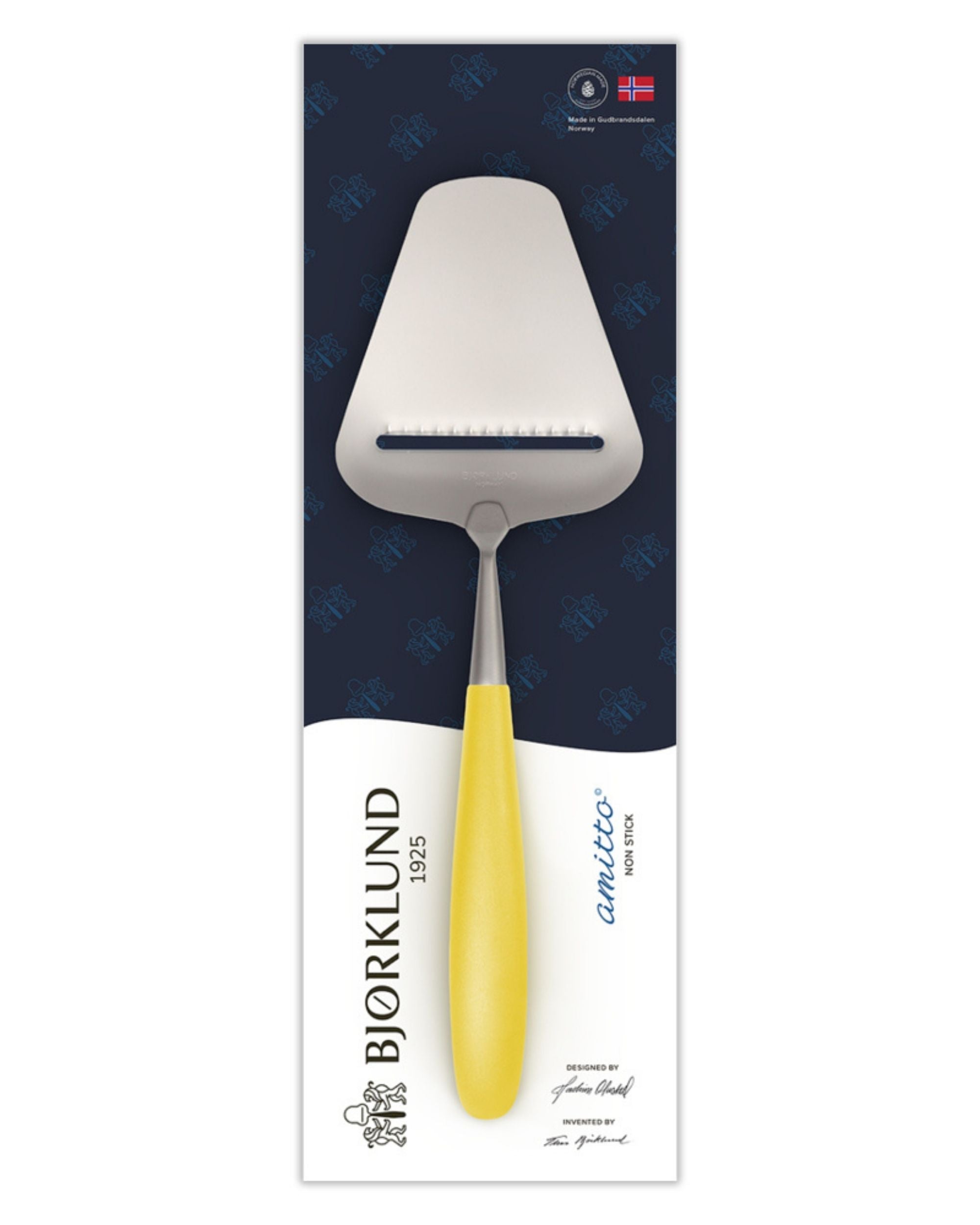 Ostehøvel Amitto med riller Bjørklund (Sitrongul)