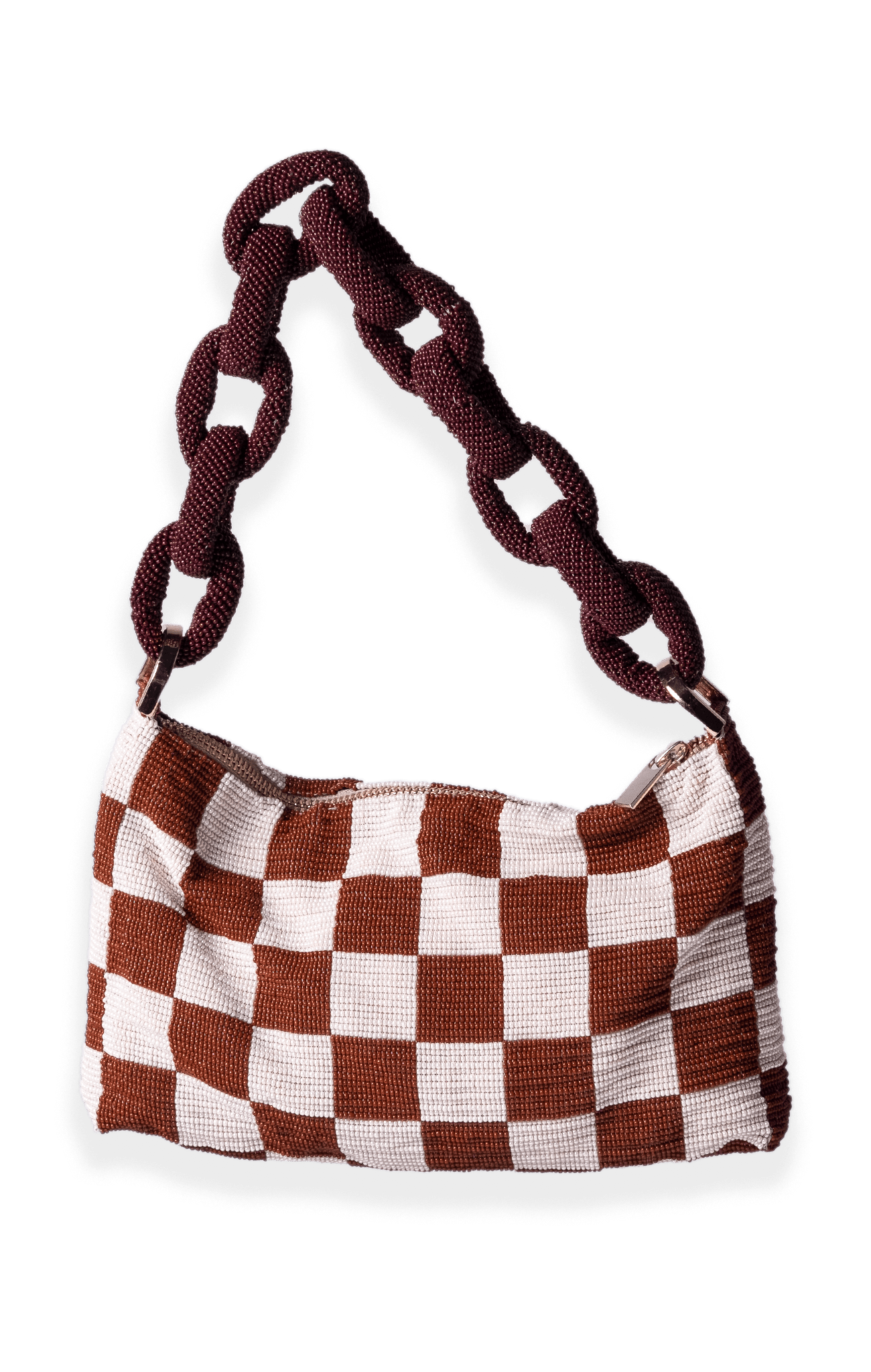 Chaquira Chain Baguette - Checkered Brown Brown