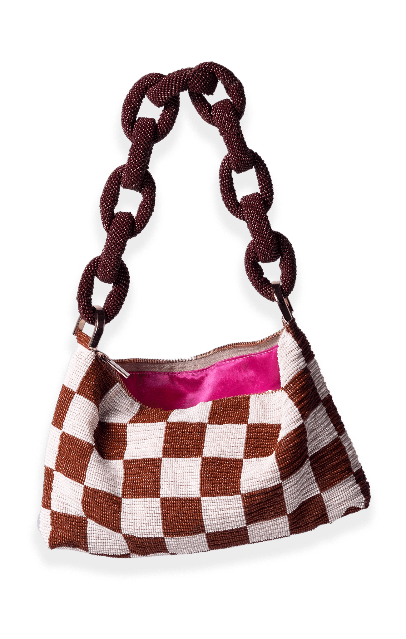 Chaquira Chain Baguette - Checkered Brown Brown