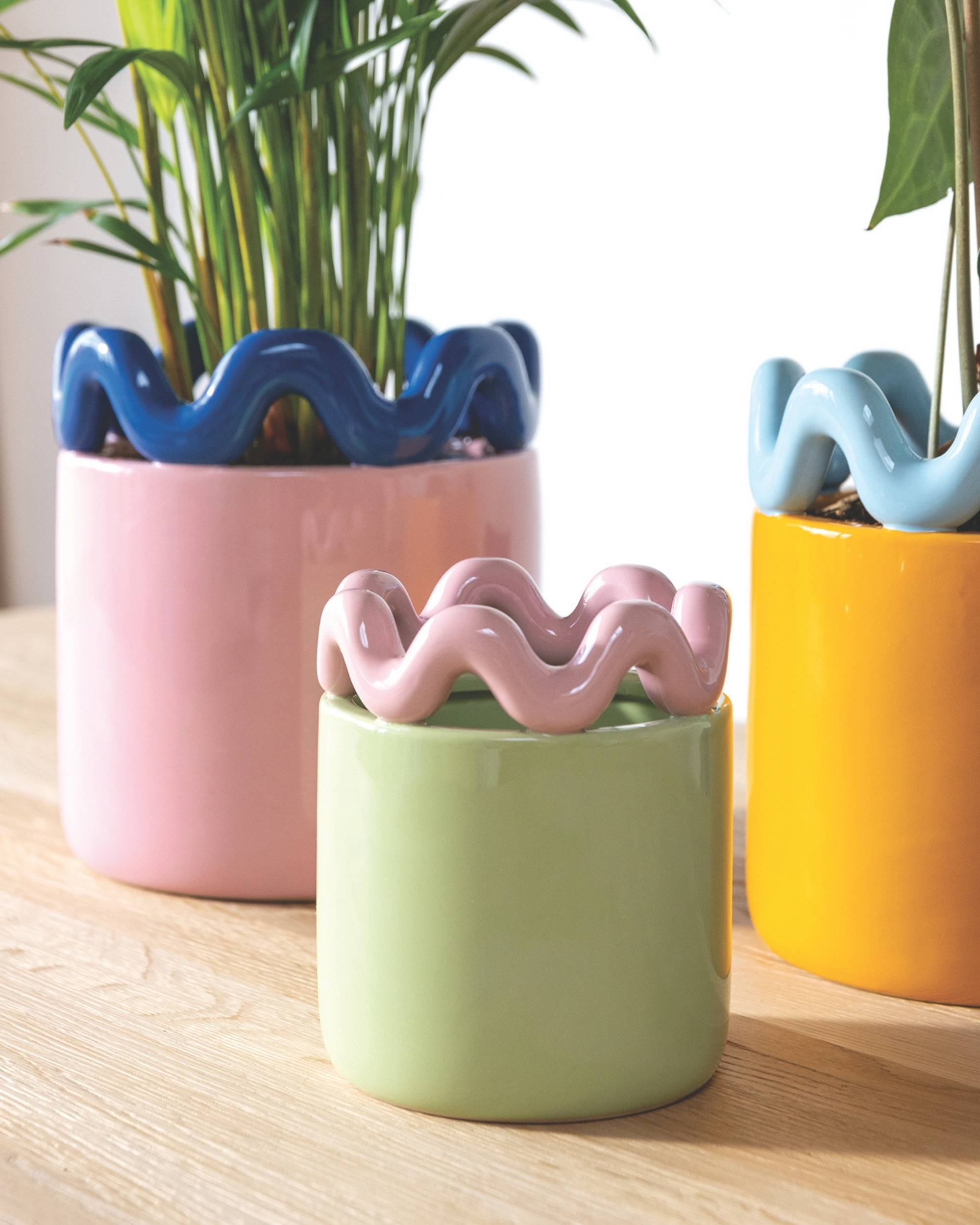 Potte, Sway, grønn og rosa (Ø12,5)