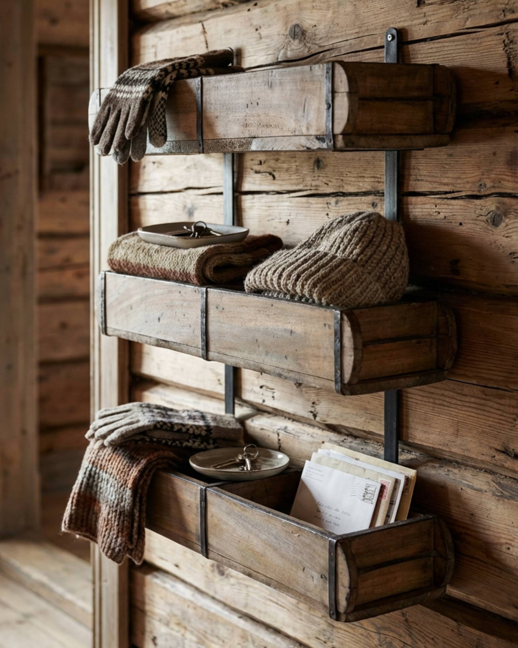 Trehylle med 6 bokser fra Sjælsø Nordic