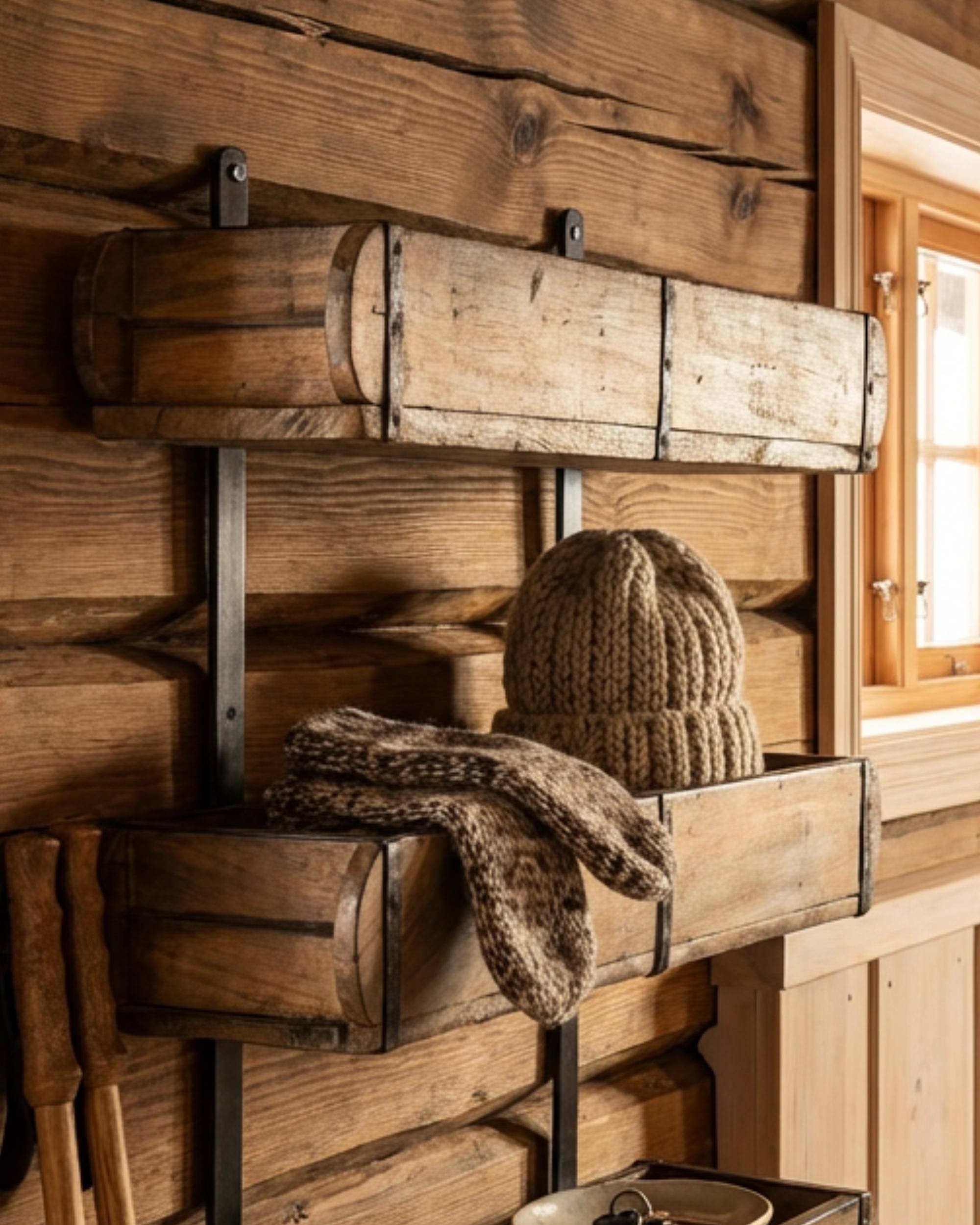 Trehylle med 6 bokser fra Sjælsø Nordic