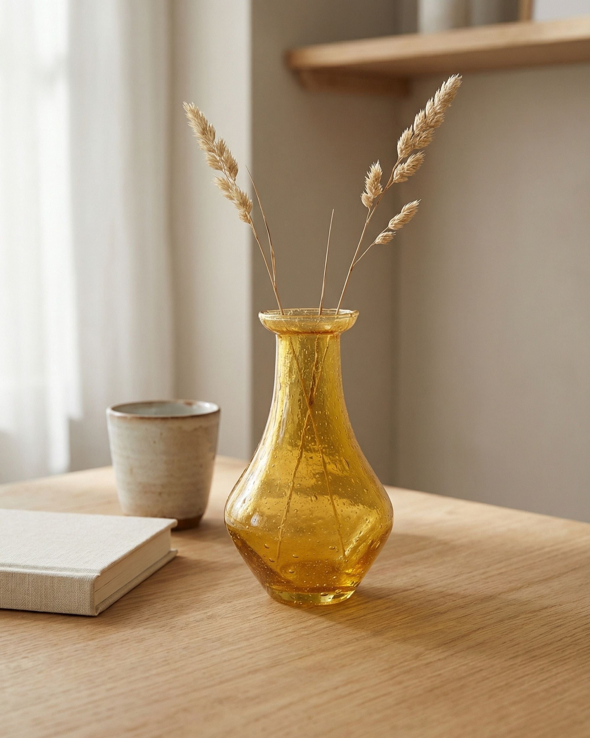 Gul vase i gjenbruksglass fra Sjælsø Nordic