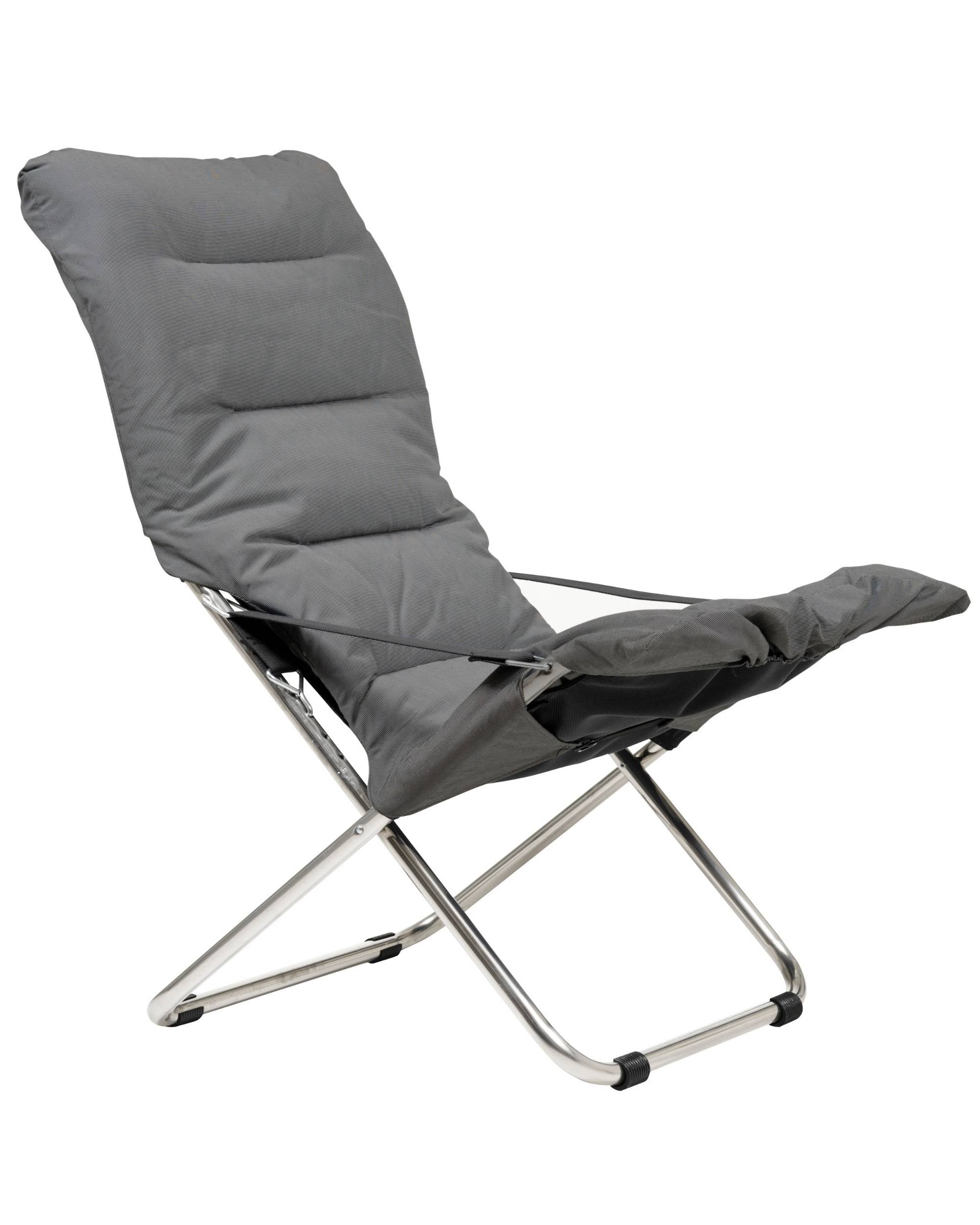 Solstol Fiesta Soft fra FIAM i gråhvit på hvit bakgrunn