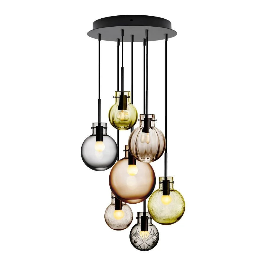 Fjellglød kombinajonslampe i krystall fra Hadeland Glassverk